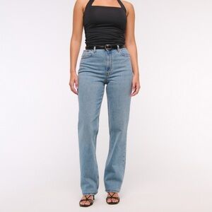 Abercrombie & Fitch Curve Love Ultra High Rise Ankle Straight Jeans